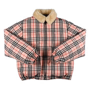 Supreme x Burberry Shearling Collar Down Puffer Jacket Pink
