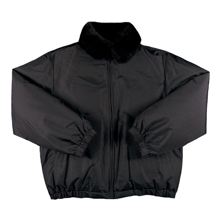 Supreme x Burberry Shearling Collar Down Puffer Jacket Black