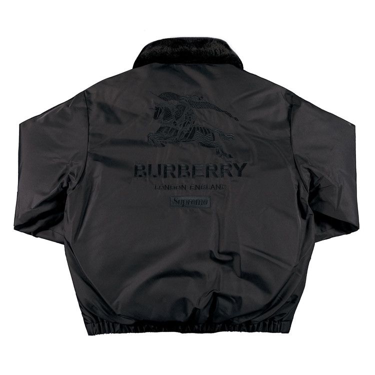Supreme x Burberry Shearling Collar Down Puffer Jacket Black