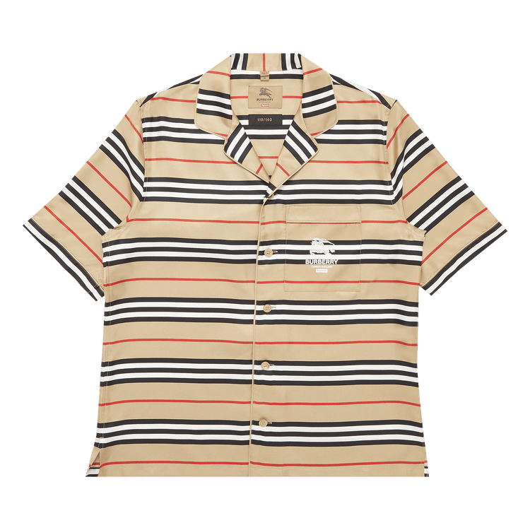 Supreme x Burberry Icon Stripe Silk Pyjama Shirt (Burberry Exclusive) Dusty Pink