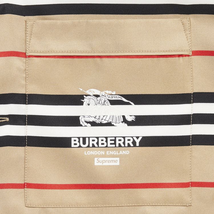 Supreme x Burberry Icon Stripe Silk Pyjama Shirt (Burberry Exclusive) Dusty Pink