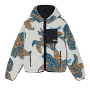 Stussy Floral Sherpa Hood Jacket Bone