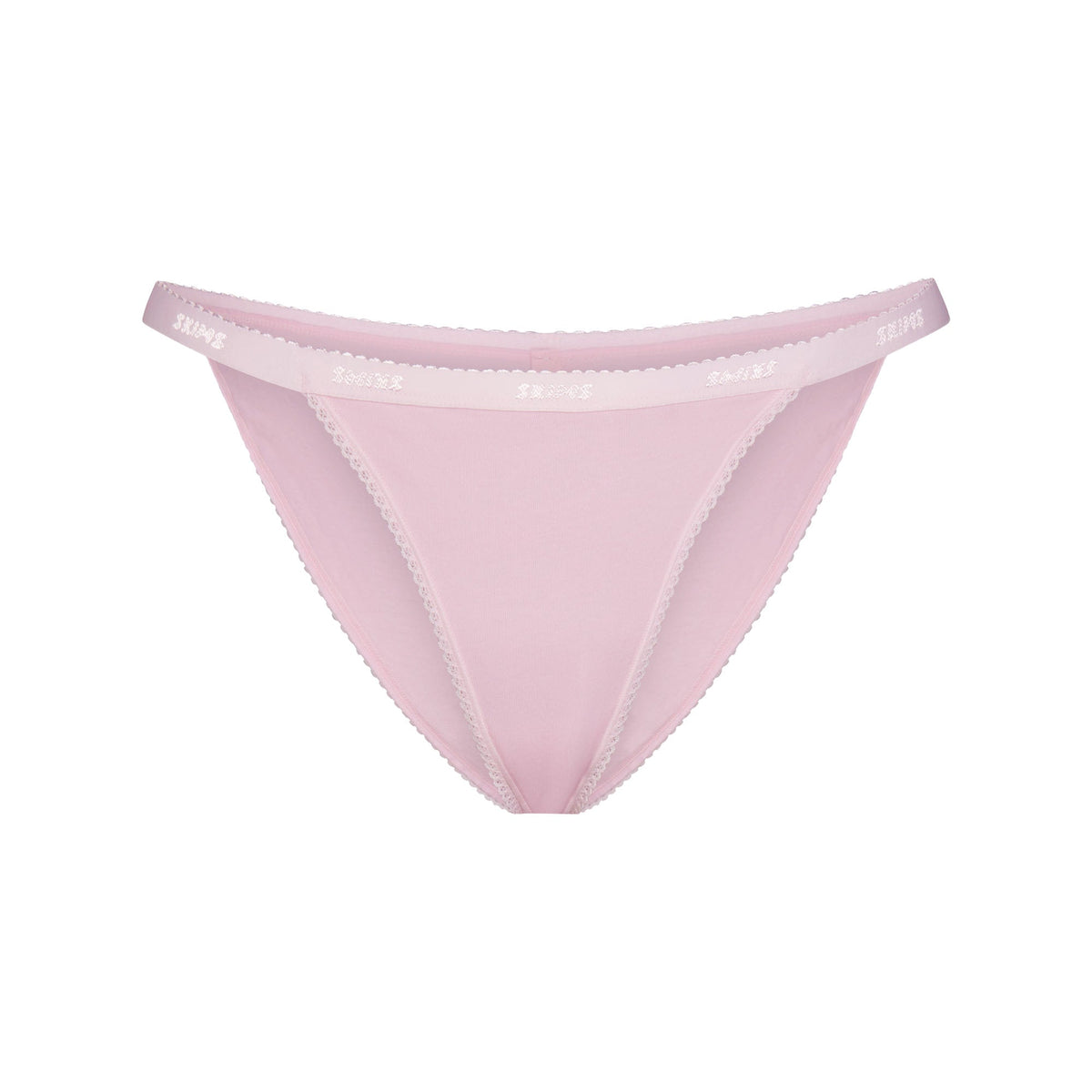 Lightweight Cotton Logo Picot String Bikini