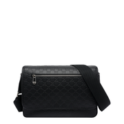GG Emblem Medium Smooth Leather Crossbody - Black