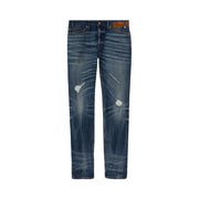 Palm Angels Slim 5 Pockets Denim Blue/Brown