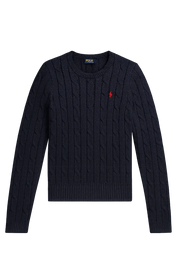 Polo Ralph Lauren Cable-Knit Cotton Crewneck Sweater Hunter Navy