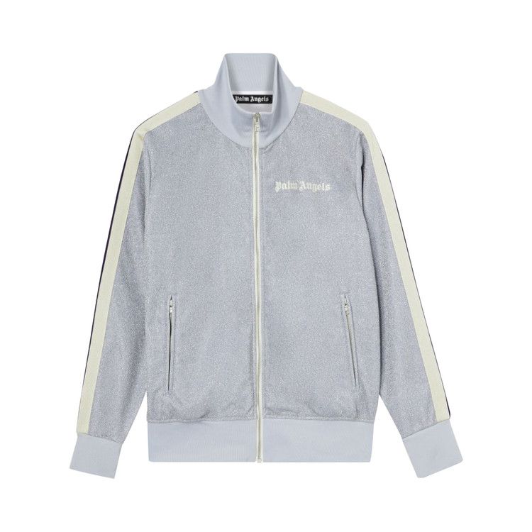 Palm Angels Lurex Track Jacket Silver/Off White
