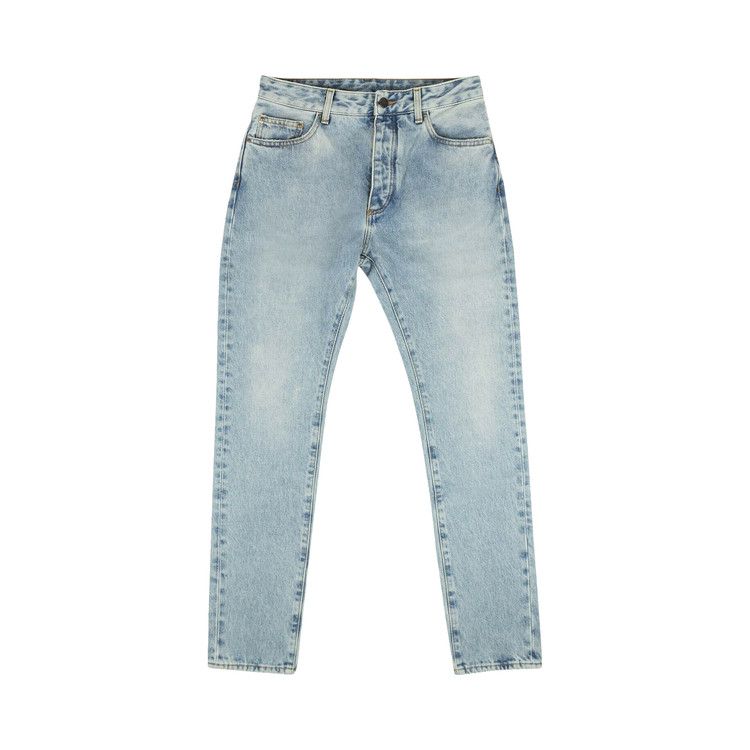 Palm Angels Back Logo 5 Pocket Jeans Light Blue