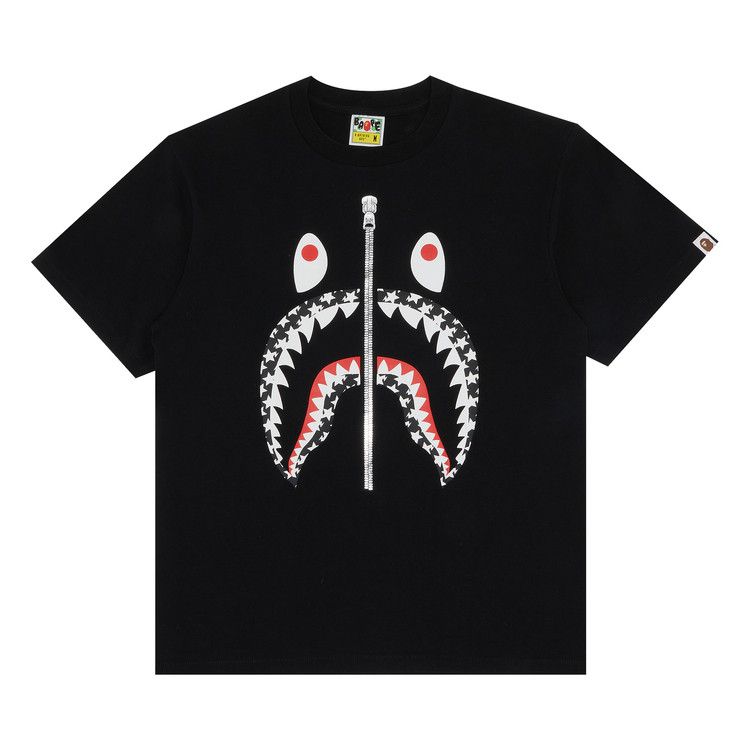 BAPE Sta Pattern Shark T-Shirt Black