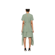 Pebble Dress in Viscose and Linen - Green