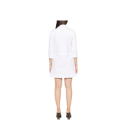 Cotton Poplin Shirt Dress with Horsebit in White