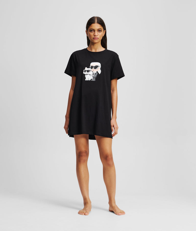 Karl Lagerfeld Ikon T - Shirt Pajama Dress Black