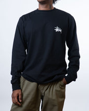 Stussy Basic Long Sleeve Black T-Shirt (M)