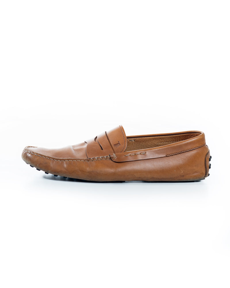 Tods Brown Leather Slip-on Loafers (UK 10)