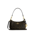 Coach Teri Shoulder Bag In Loved Signature Canvas With Charms Gold Brown