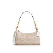 Coach Teri Shoulder Bag In Signature Canvas Gold Sand Chalk