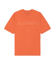 ALL SAINTS LASER SS CREW SUNTBURN ORANGE TSHIRT