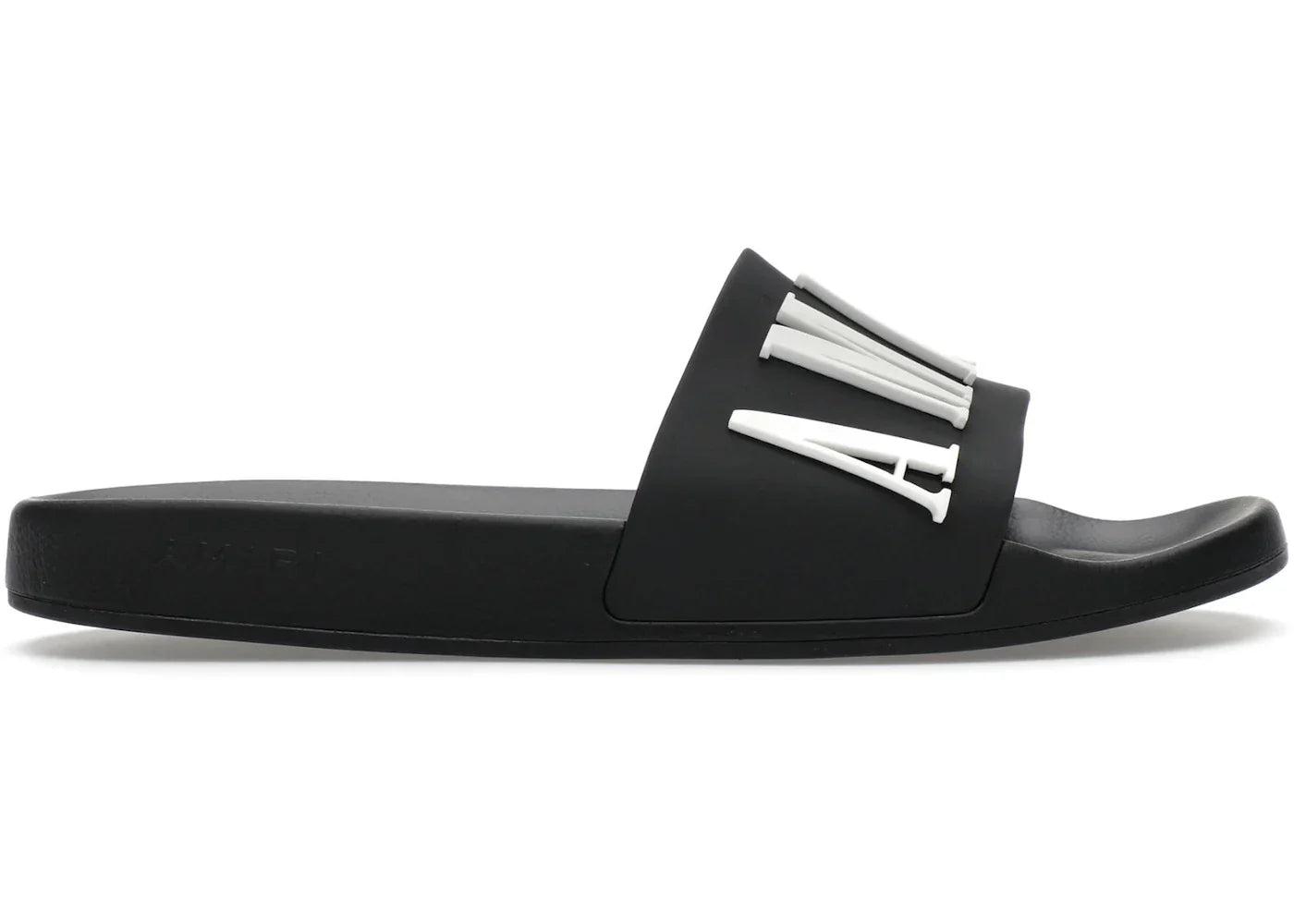 Amiri Pool Slide Debossed Logo Black Black White