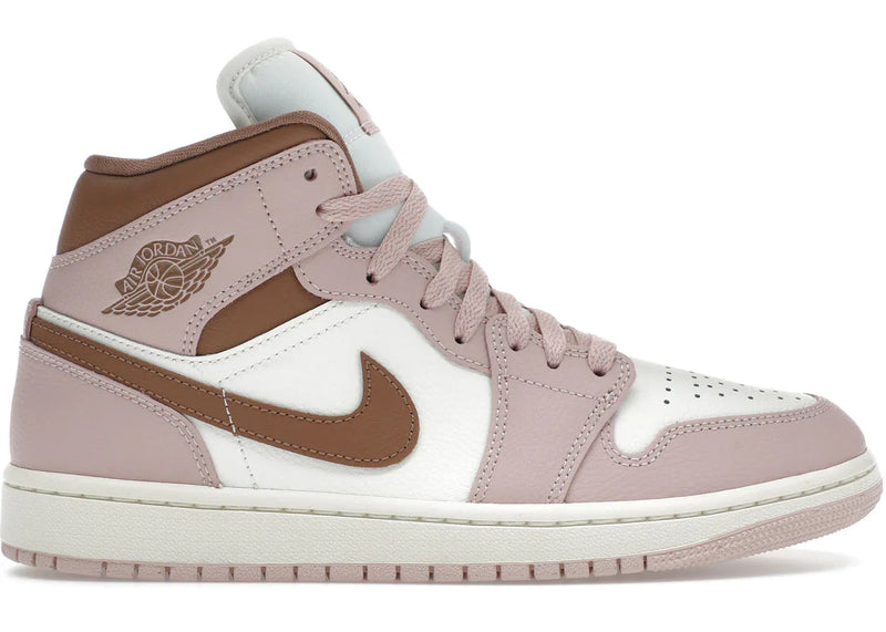 Jordan 1 Mid Pink Oxford Brown Womens