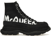 Alexander Mcqueen Tread Slick Boot Polyfaille Graffiti Black White (Women'S)
