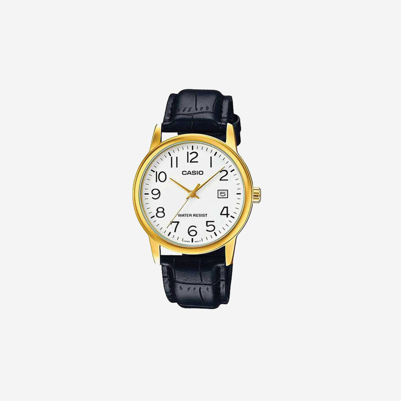Casio MTP-V002GL-7B2 Enticer Full Figure Dial Golden Watch Analog Watch