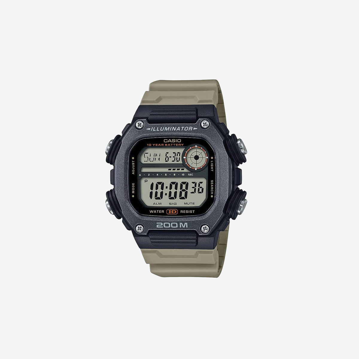 Casio DW-291HX-5AV Green Resin Strap with Black Dial 200M Water Resistant Digital Quartz Watch