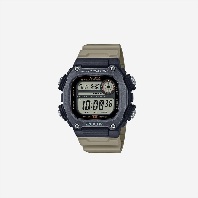 Casio DW-291HX-5AV Green Resin Strap with Black Dial 200M Water Resistant Digital Quartz Watch