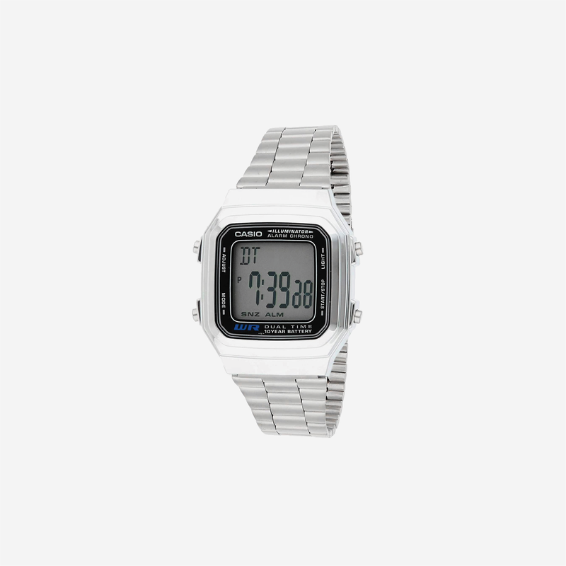 Casio Vintage A178WA-1A Silver Stainless-Steel with Grey Dial Quartz Watch
