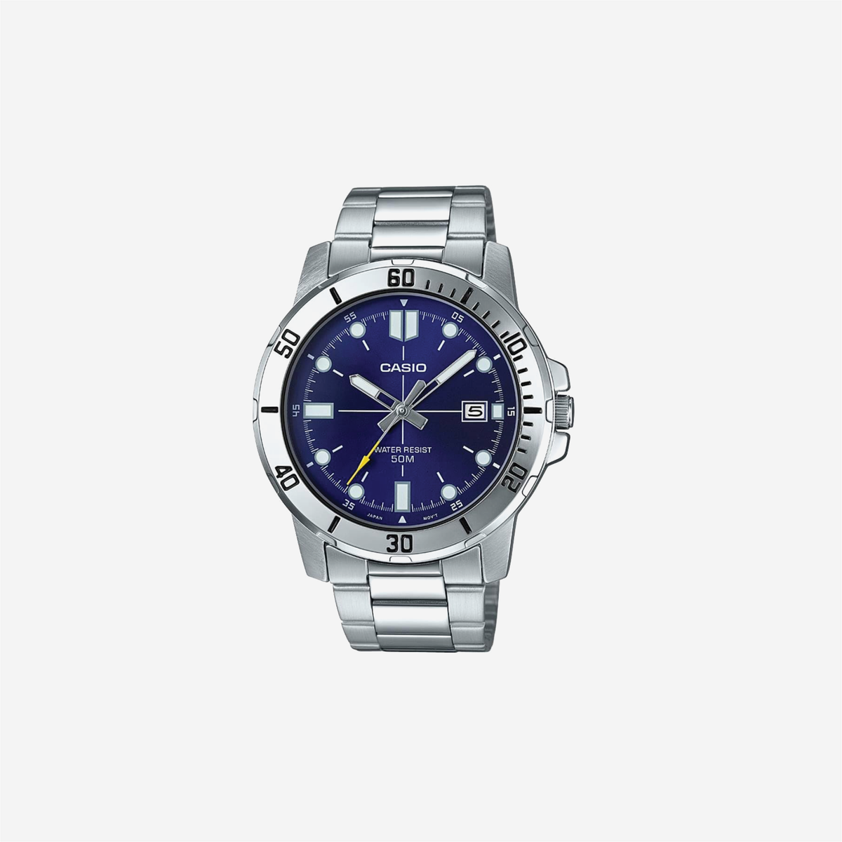 Casio MTP-VD01D-2EV Enticer Stainless Steel Blue Dial Casual Analog Sporty Watch