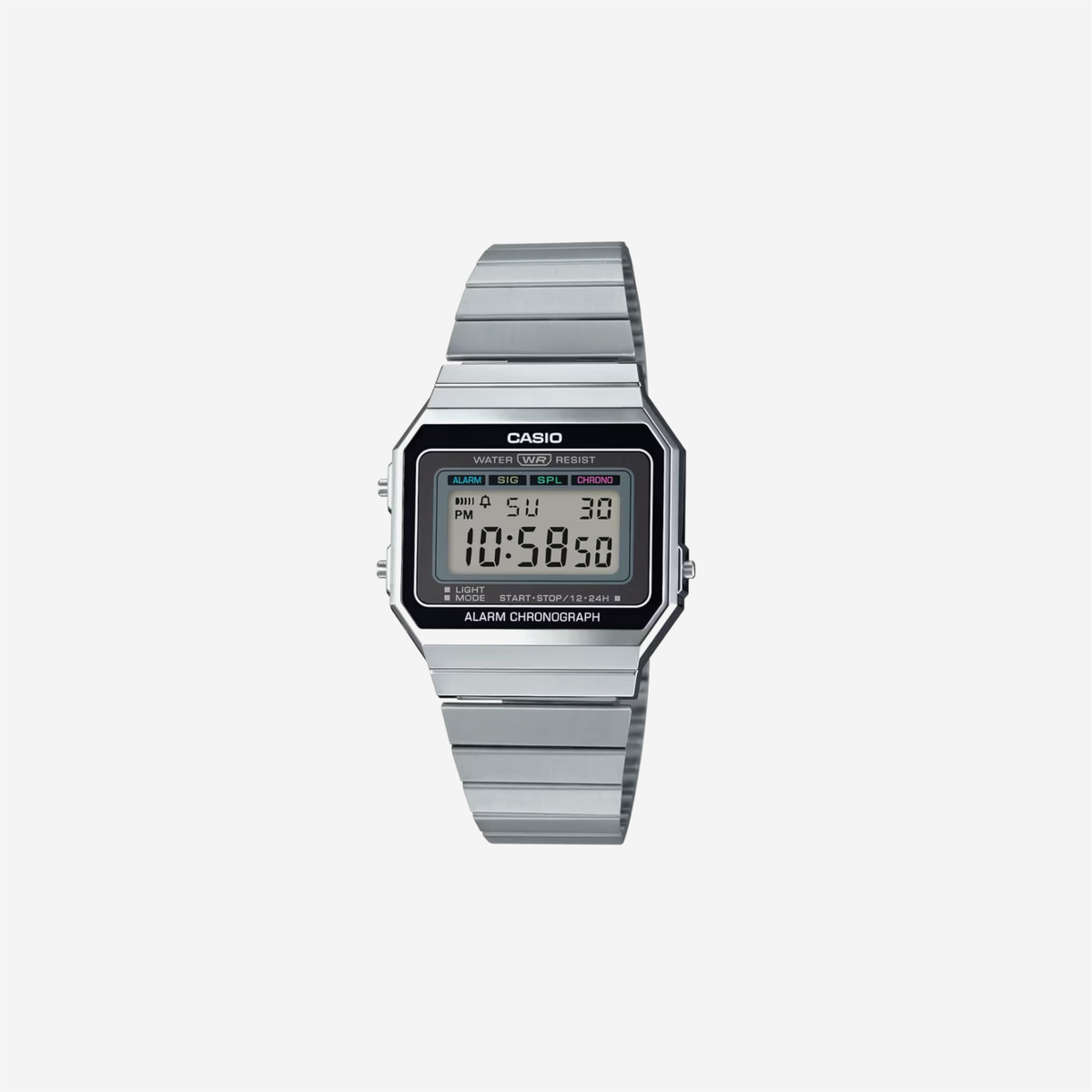 Casio A700W-1A Digital Unisex Watch Retro Stainless Steel LED A700