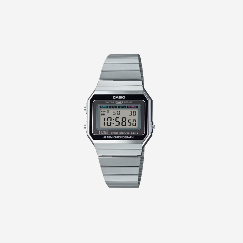 Casio A700W-1A Digital Unisex Watch Retro Stainless Steel LED A700
