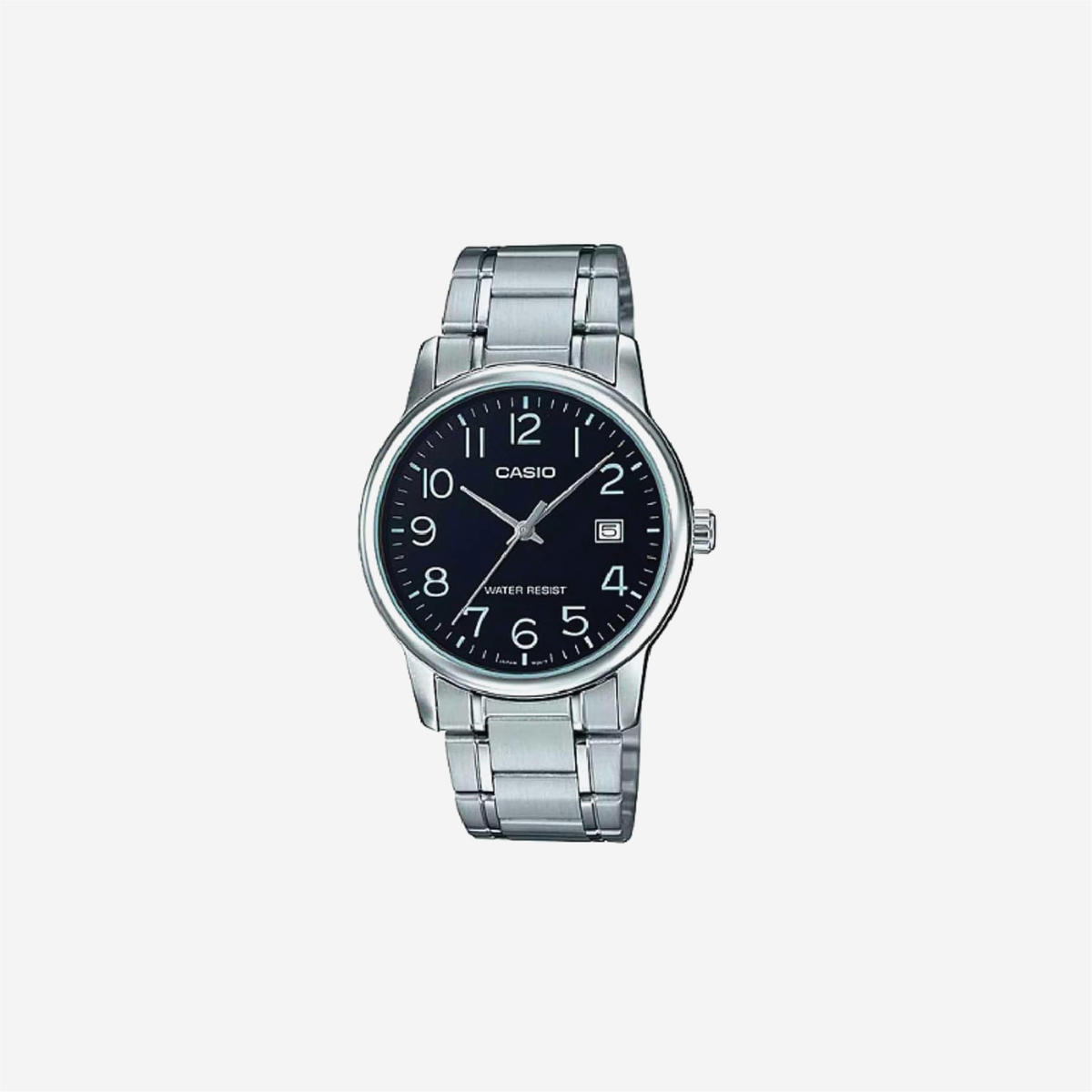 Casio MTP-V002D-1B Standard Analog Stainless Steel Black Dial Watch