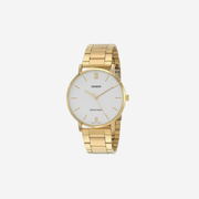 Casio MTP-VT01G-7B Gold Tone Stainless Steel Minimalistic White Dial Analog Watch