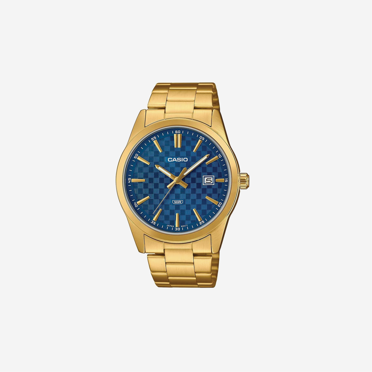Casio MTP-VD03G-2A Standard Gold Tone Stainless Steel Blue Dial Analog Watch