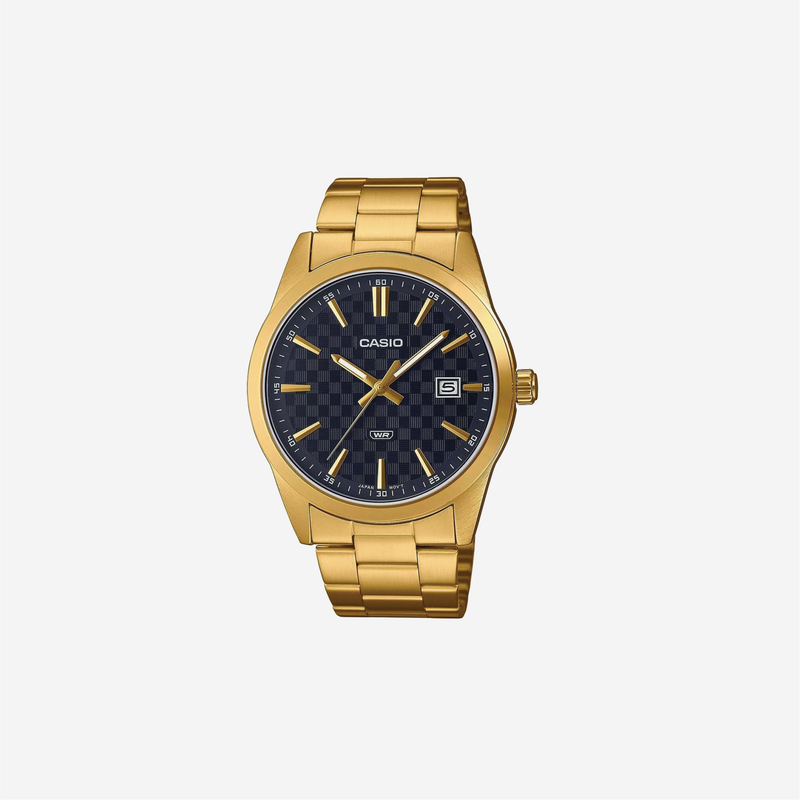 Casio MTP-VD02B-1EUDF Black Dial with Gold Stainless Steel Strap Watch