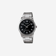 Casio MTP-V001D-1B Standard Stainless Steel Easy Reader Black Dial Watch