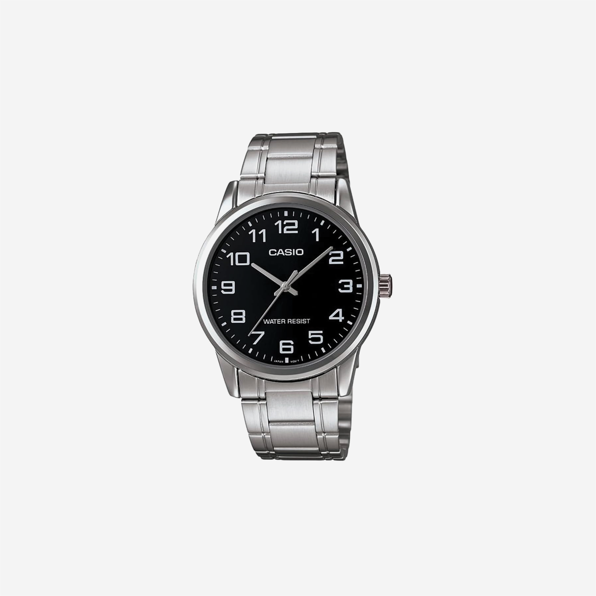 Casio MTP-V001D-1B Standard Stainless Steel Easy Reader Black Dial Watch