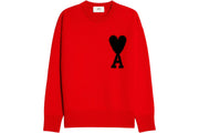 Ami Paris Ami de Coeur Merino Wool Crewneck Jumper Red/Black