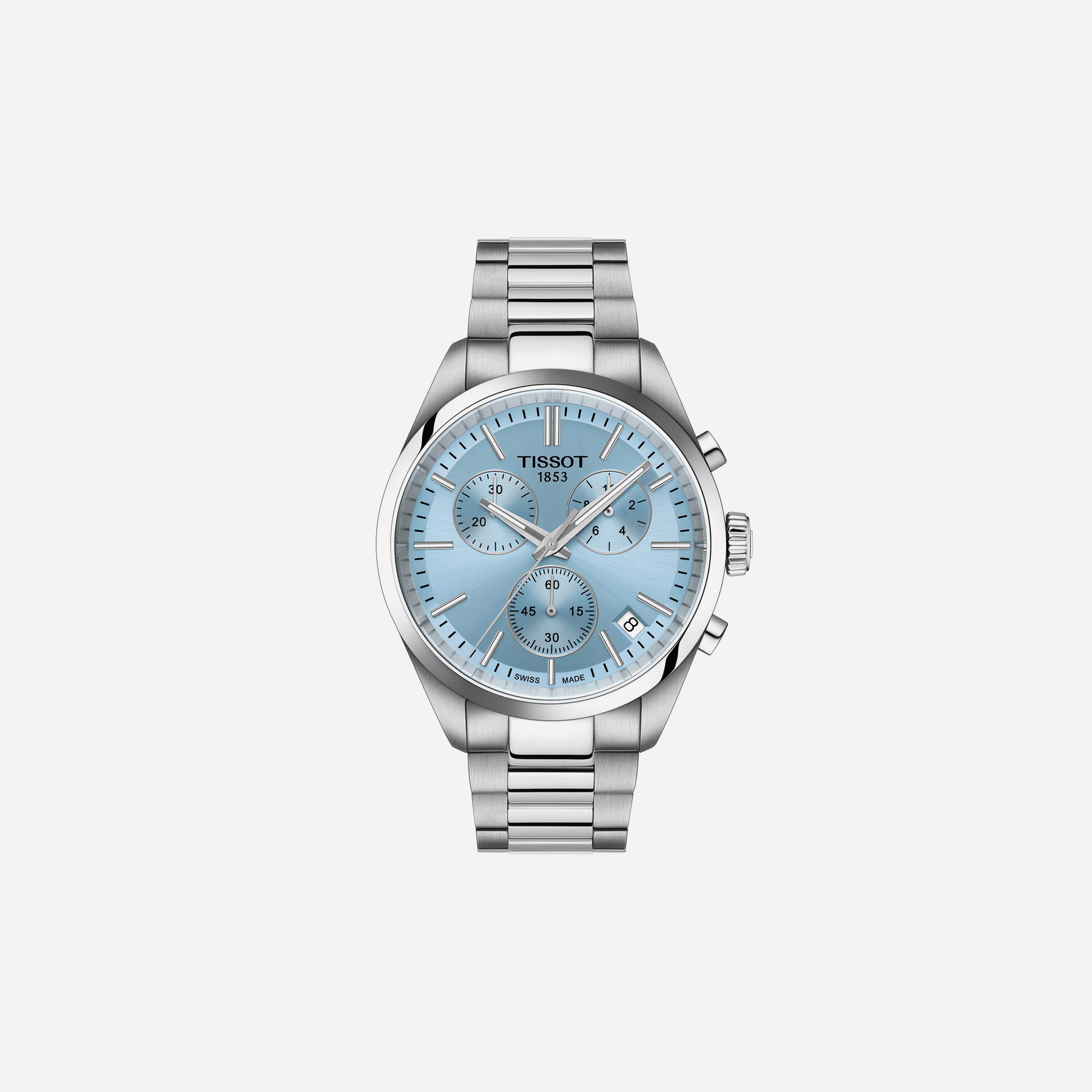 Tissot PR 100 Chronograph Blue Dial Silver Stainless Steel Watch