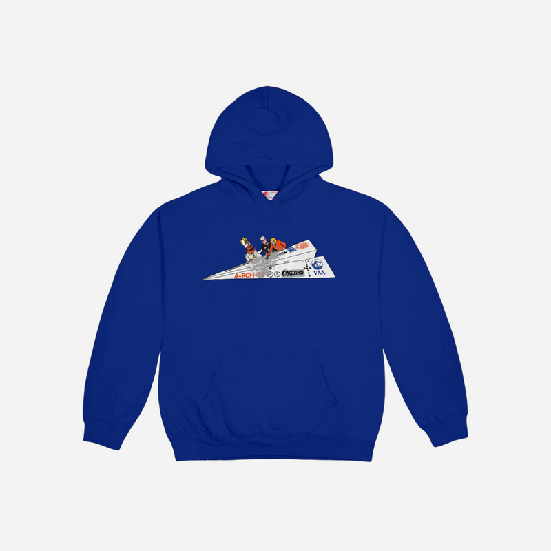 CJ x ARCH Paper Plane Hoodie Blue