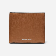 Michael Kors Hudson Pebbled Leather Billfold Wallet Brown