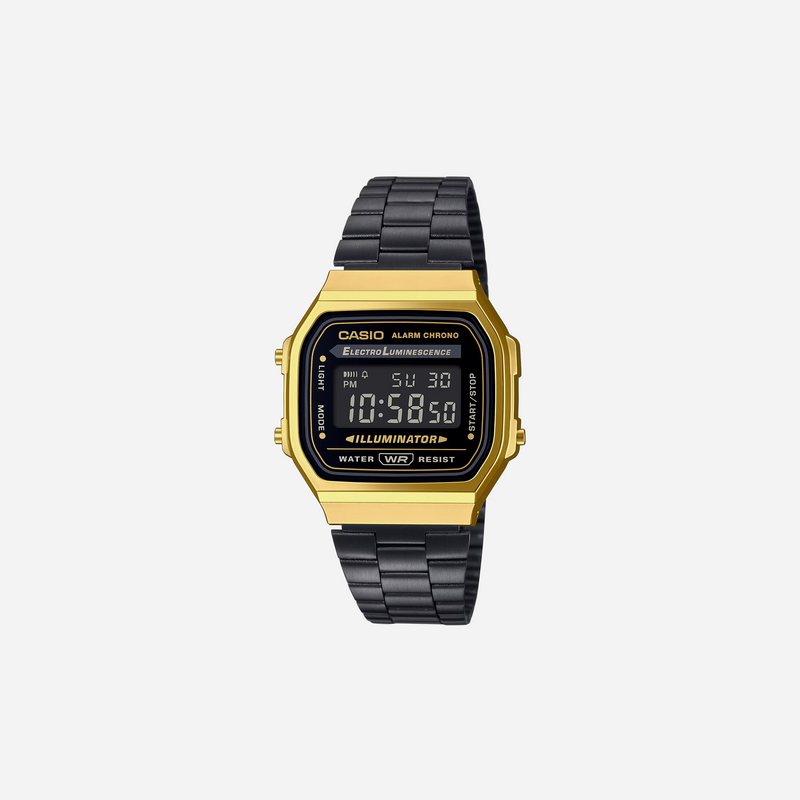 Casio Vintage A168WEGB-1BDF Quartz Black Dial Digital Stainless Steel Watch