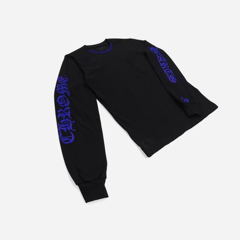 Chrome Hearts 1988 Neck Logo Long Sleeve T-Shirt Black Blue