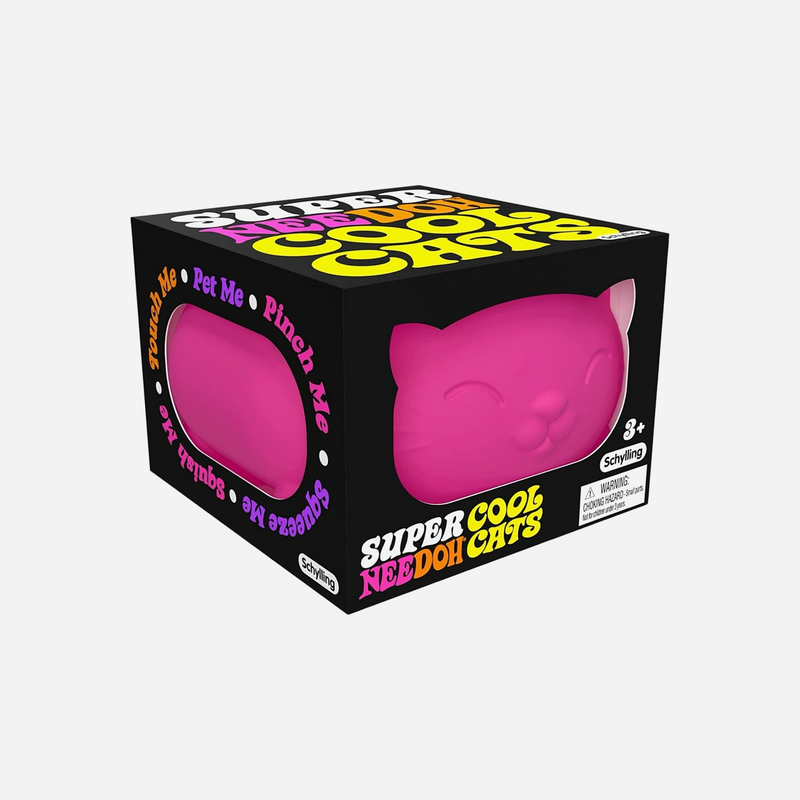 NeeDoh Super Cool Cat Squishy Fidget Toy Pink