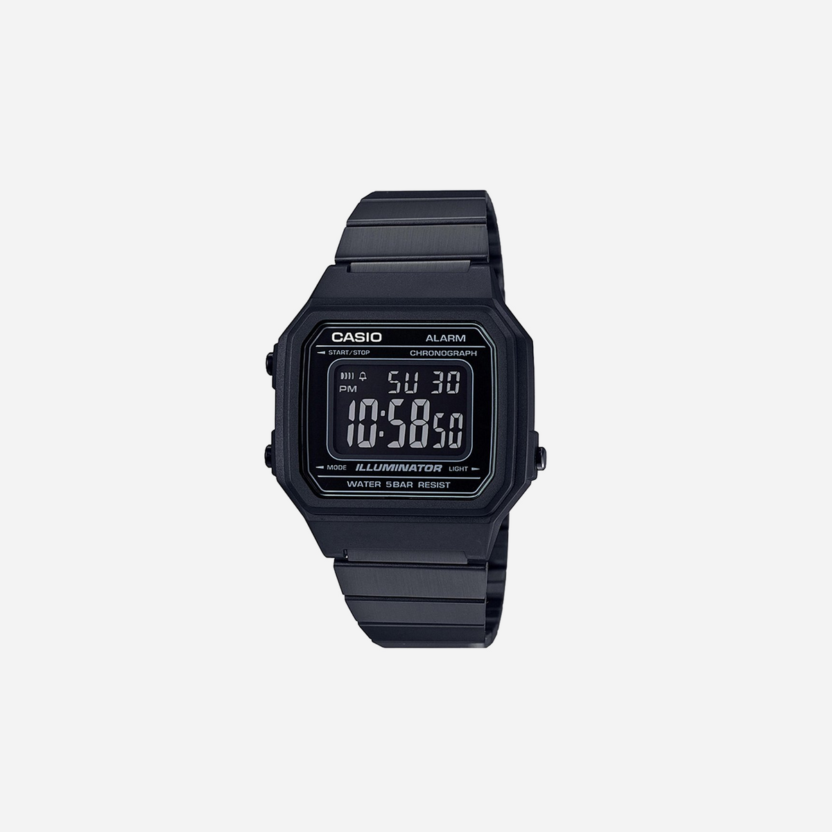 Casio Vintage B650WB-1BDF Quartz Black Dial Digital Stainless Steel Watch
