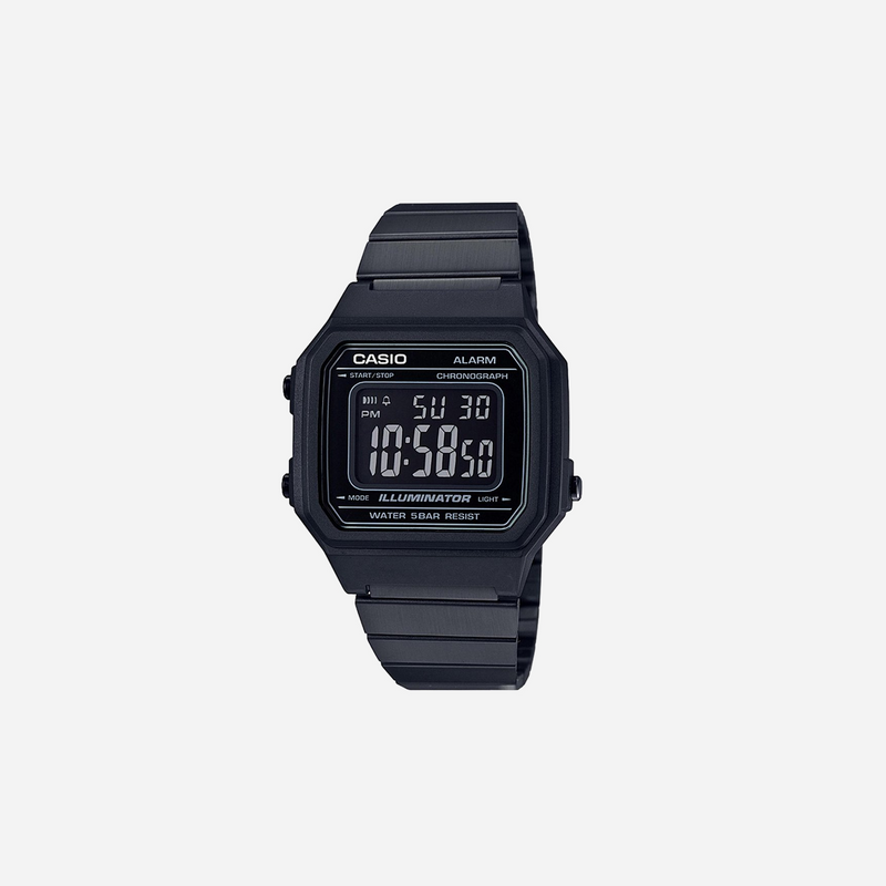 Casio Vintage B650WB-1BDF Quartz Black Dial Digital Stainless Steel Watch