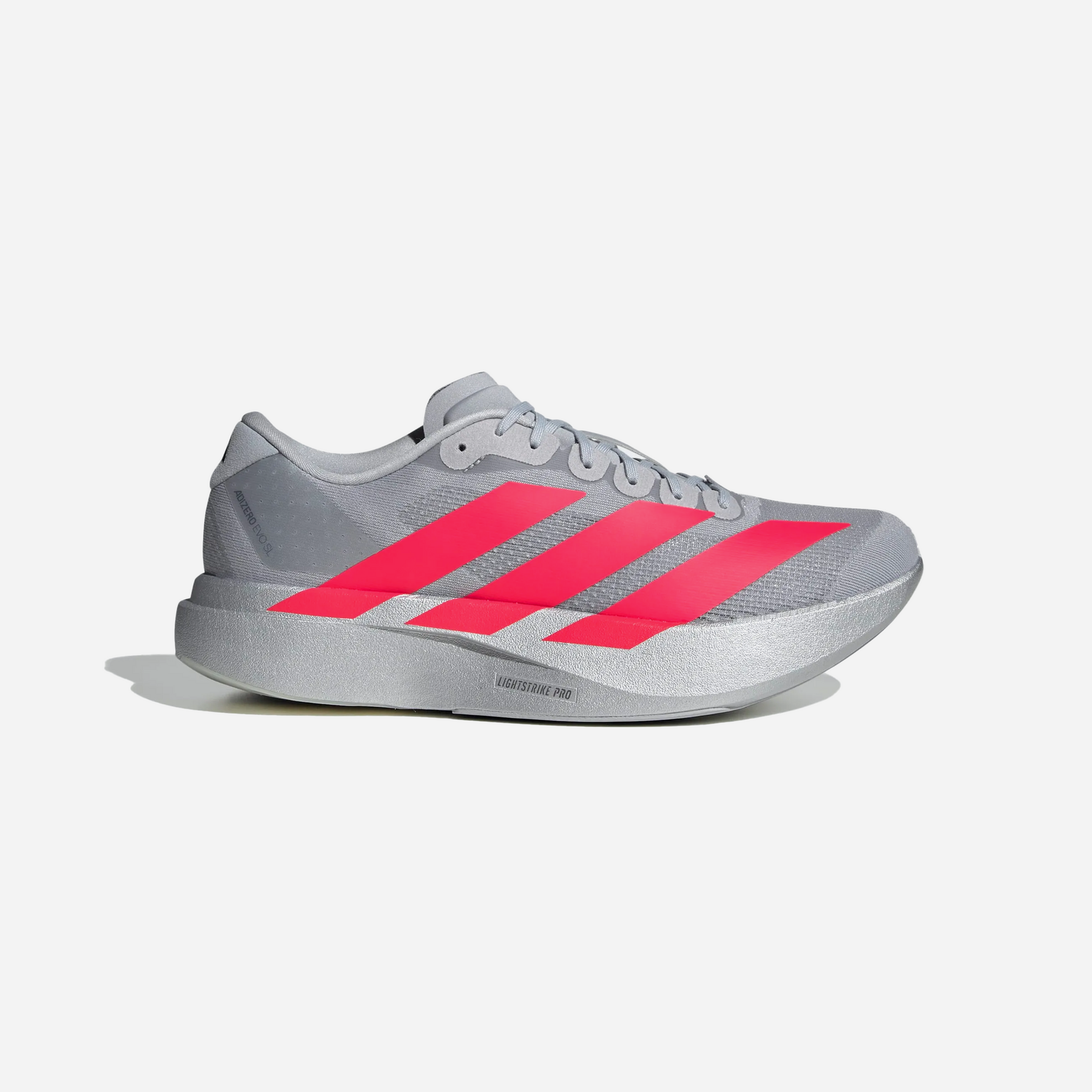 Adidas Adizero EVO SL Shoes Silver Metallic Lucid Red Iron Metallic