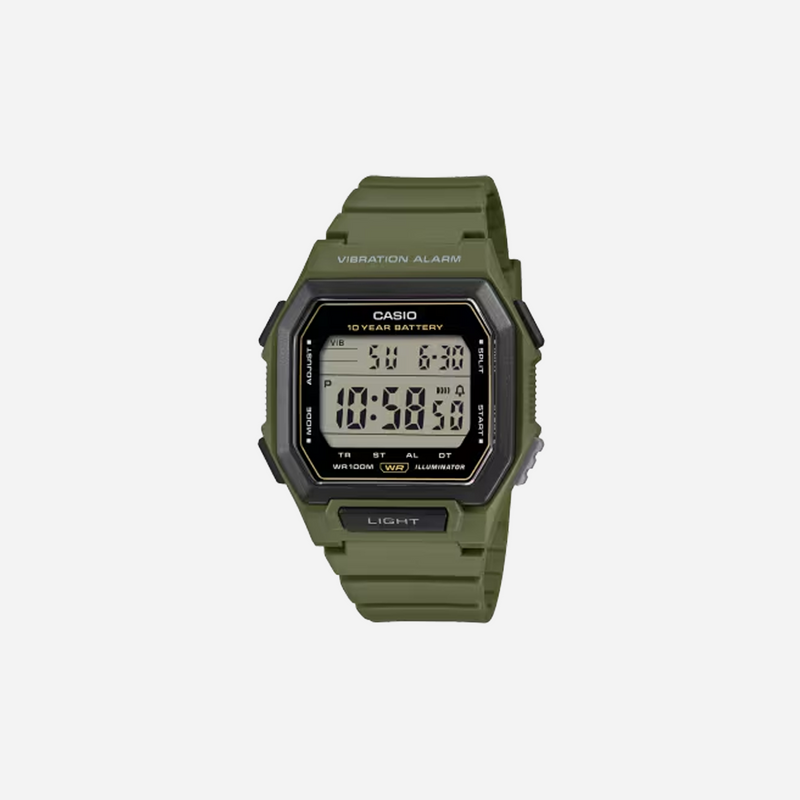 Casio W-738H-3AV Digital Green Resin Strap Watch