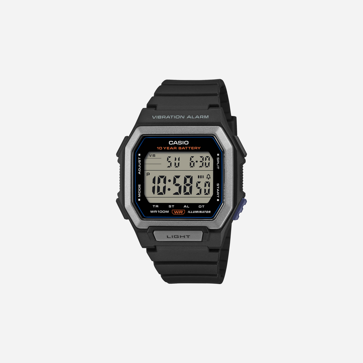 Casio W-738H-1AV Digital Black Resin Strap Watch