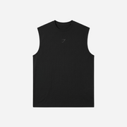 Gymshark Power Cut Off Tank Black/Asphalt Grey Oversized Fit